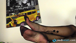 Gioia as a Sexy Teacher in Black Tights and Black Stiletto Heeled Pumps