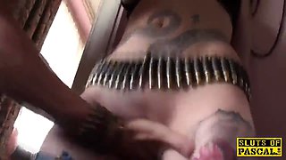 Confined uk sub nailed and facialized