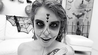 Happy Halloween from Eden Ivy with balls deep 5on1 DP and Piss