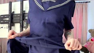Japanese Teen In Uniform Banged Sideways