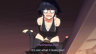 Stepsis having sex with her BF, they catch me Peeking, so I join in Threesome (Animation)