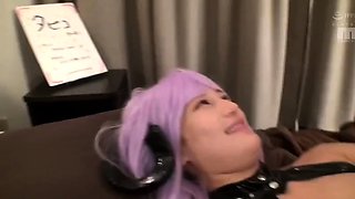 Asian teen freak immerses herself in hardcore gangbang