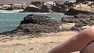 Nasty Girl Gave Me Stunning Handjob at a Nude Beach with a Huge Cumshot
