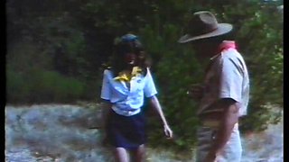 Old Dirty Ranger Bangs a Young Girl Scout From Behind