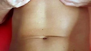 Cute blonde with big boobs solo