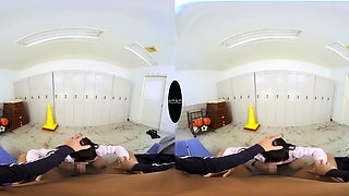 Charming asian temptress arousing VR video