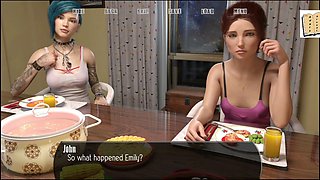 3D tattooed babe in uncensored cartoon porn with big natural tits and a big ass