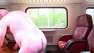 Hot Colombian MILF Rides Big Cock on Train - Public Outdoor Sex & Loud Moaning
