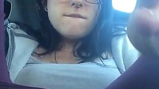 Fucking My Hairy Pussy in the Car