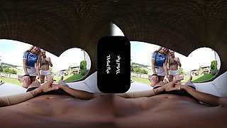 Brunette Teen's Wild VR Passion with Blonde