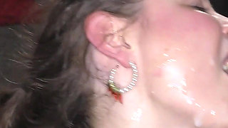 Debut Bukkake Facials for Aurora Frost