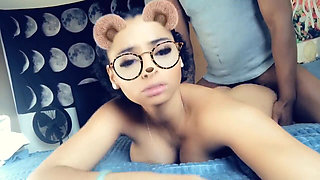 Seductive lightskin ebony teen gets pounded on Snapchat