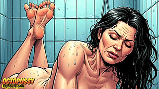 Horny 45-year-old Mommy in the Shower