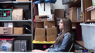 Fake pregnant teen busted and fucked by a security guy