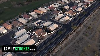 Sneaky step-father and lusty stepdaughter pound around behind skimpy stepmom's back - familystrokes