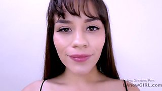 Sweet girl banged after licking his arse in studio