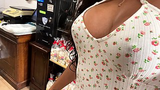 Mexicana blowjob with her big boobs