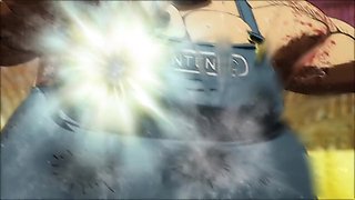 Thrilling animated showdown with fierce passion in a public arena