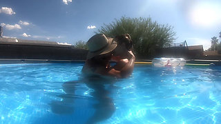 Pregnant Sex in the Pool Outside