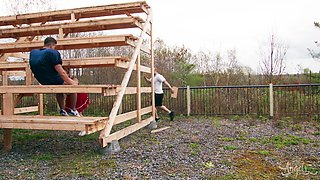 Clark Delgaty's Outdoor Cheerleader Threesome Ignites Passion