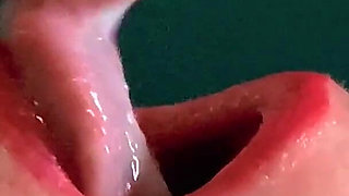 Foreskin: She Gags From Huge Amounts of Sperm, Going Down Her Throat Closeup