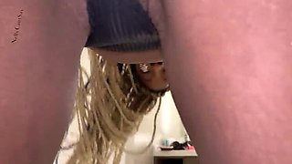NellyCantSay Shows Off Her Shaved Asshole in Tight Thong - Petite Teen Twerking
