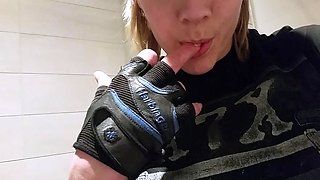 candiecane hotel gym dressing room squirt