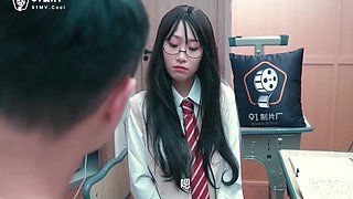 91cm235 - Asian Teen Student Creampied By Two Professors For Better Grades - Schoolgirl Mmf Threesome Sex