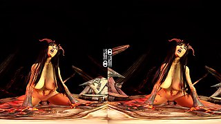 Hot 3D redhead licking a pussy while getting fucked