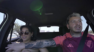 My Stepsister Strips Naked in Car, I Take Her to a Motel