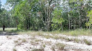 Gorgeous redhead babe Sakura Hell likes outdoor pissing so much