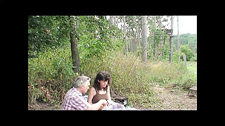 Young and MILF Fuck in the Garden: Hottest Threesome