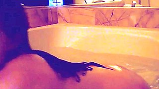 Beautiful Brunette Big Boobs Rides Fake Cock