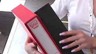 Glossy Nylon Secretary - From Office Tease to Wet Pantyhose Shower