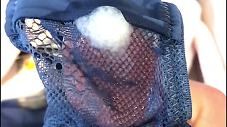 Wife sent a video and asked to cum on her panties