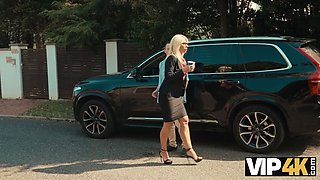 Vip4k. mature cougar in maid costume cleans with her tongue