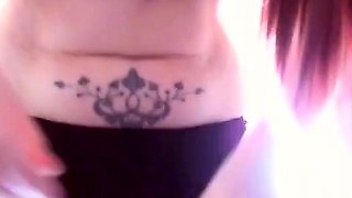 Redhead Italian teen has a wet hard orgasm with a huge dildo