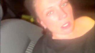Hot German MILF Saskialove87 Gets Creampied in Car After Cinema - Rough Parking Garage Sex