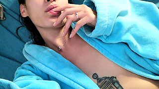 Stacked brunette goes solo toys and masturbation