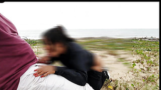 Anal day on the beach with naughty voyeurs