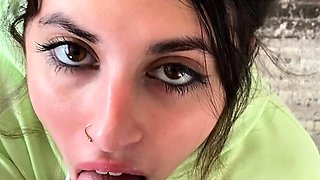 ShesNew Amateur brunette girlfriend POV blowjob handjob