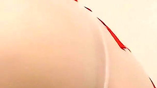 Hot housewife sexually rustles her apron in the kitchen