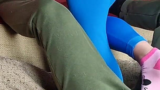 Ballbusting and Cock Trampling in Cute Socks and Leggings, Femdom Jozi Trample