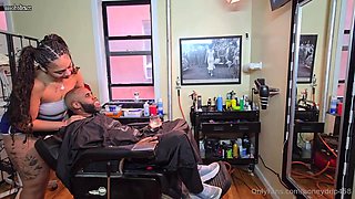 Crazy black sex in the Barbershop
