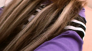 Tight Asian Pussies Scene 3: Japanese Blonde Teen Masturbates Her Hairy Pussy with a Dildo