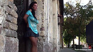 Best of Europe: Big Natural Tits Tied in Public!!!!