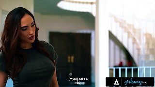 Girlsway - small red haired myra moans tempts busty neighbor cougar Chloe Amour - spanish subtitles