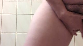 Sneaky Striptease and Pussy Play in Bathroom!
