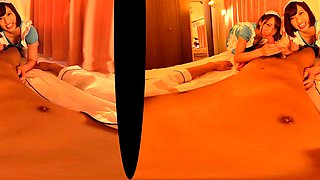 Bitch gives wam blowjob and handjob in pov scene