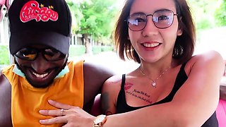 Busty Thai MILF picked up for a dirty interracial threesome